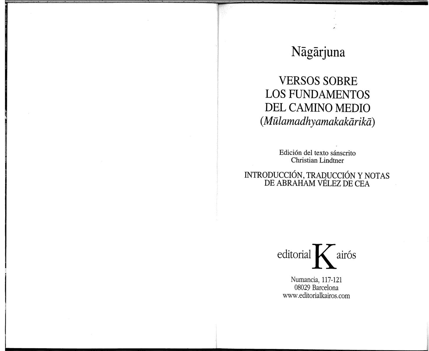 Pantano puntada tono Nagarjuna Versos Sobre el Fundamento del Camino Medio : Free Download,  Borrow, and Streaming : Internet Archive